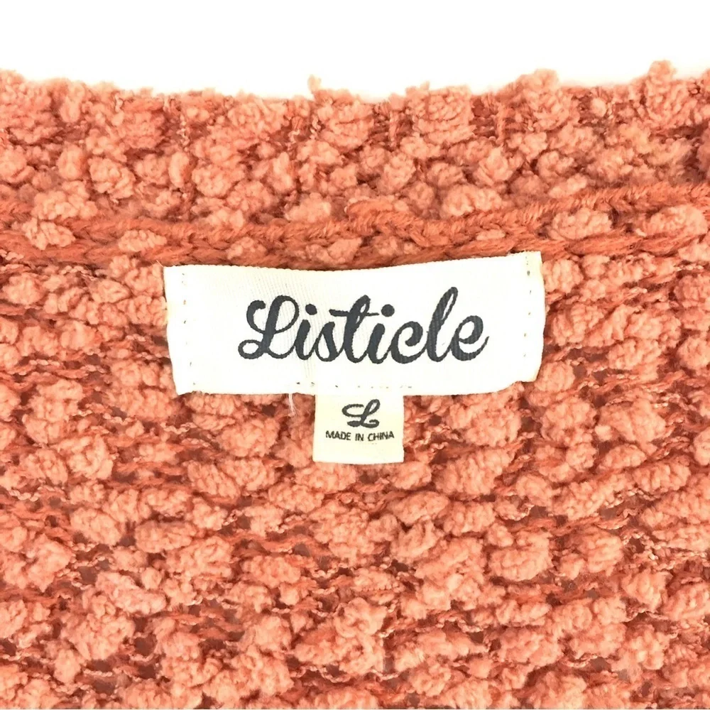 Listicle Pumpkin Spice Cozy Popcorn Knit Cardigan‎